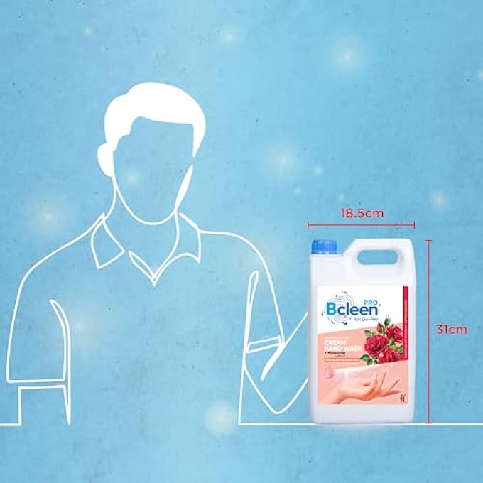 Bcleen سائل غسيل اليدين مع إعادة تعبئة برائحة الورد المرطبة، 5 لترات - Image 4